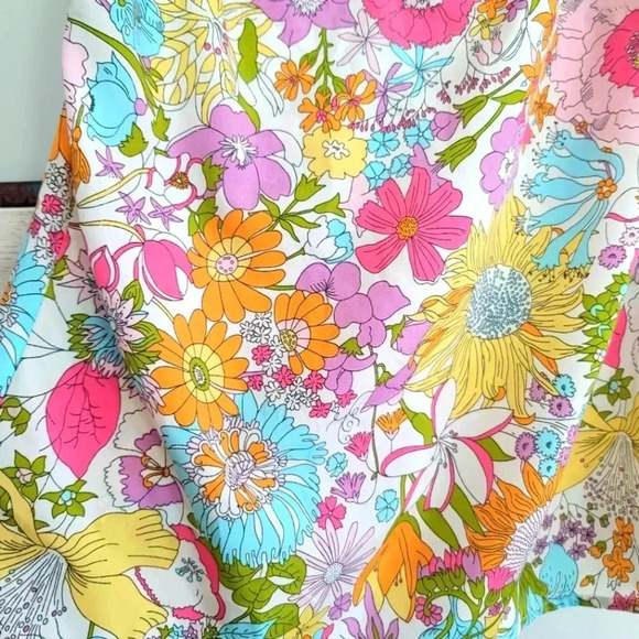 Liberty Of London For Target Retro Ruffle Sleeveless Floral Chiffon Blouse Sz Sm - Picture 4 of 5